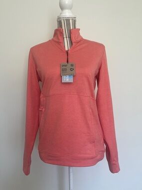 Puma - Coral Pink Quarter-Zip Pullover Hoodie